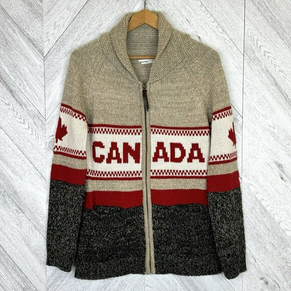 Bluenotes Sweater Womens Size Medium CANADA Shawl Collar Knit Dad Grandpa - Picture 1 of 5